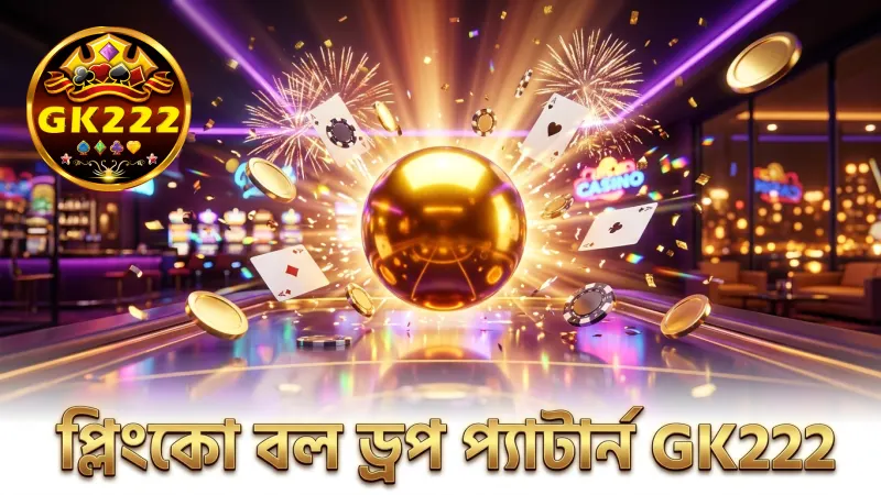প্লিঙ্কো গেমে সবুজ, হলুদ ও লাল বলের ড্রপ প্যাটার্ন